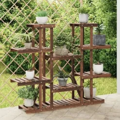 Växtställ - Living Växtställ 110x25x110,5 cm massivt granträ