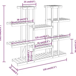 Växtställ - Living Växtställ 110x25x110,5 cm massivt granträ