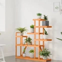 Växtställ - Living Växtställ 110x25x111 cm massivt granträ