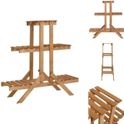 Växtställ - Living Växtställ 83x25x83 cm granträ