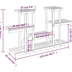 Växtställ - Living Växtställ 110x25x73 cm massivt granträ