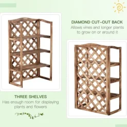 Växtställ 3 nivåer gran kompakt robust för inne/ute Modell 8