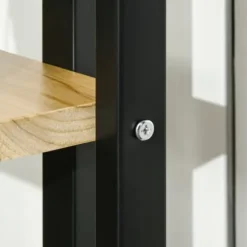 Växtställ 4 nivåer justerbart 110 cm trä svart/natur för inne/ute