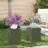 Växtställ 2 pcs Olivgrön 24 x 24 x 35 cm Stål