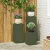 Växtställ 3 pcs Olivgrön Stål