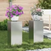 Växtställ 2 pcs Silver 24 x 24 x 55 cm Galvaniserat stål