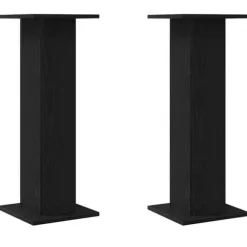 Växtställ 2 pcs Svart ek 30 x 30 x 80 cm Konstruerat trä