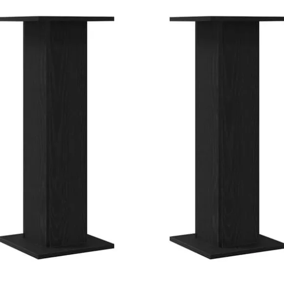 Växtställ 2 pcs Svart ek 30 x 30 x 80 cm Konstruerat trä