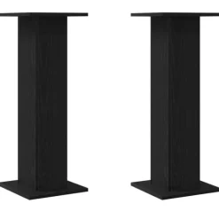 Växtställ 2 pcs Svart Ek 30 x 30 x 80 cm Konstruerat trä