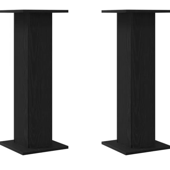 Växtställ 2 pcs Svart Ek 30 x 30 x 80 cm Konstruerat trä