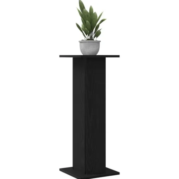 Växtställ 2 pcs Svart Ek 30 x 30 x 80 cm Konstruerat trä