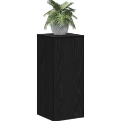 Växtställ 2 pcs Svart Ek 30 x 30 x 70 cm Konstruerat trä