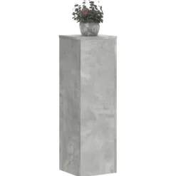 Växtställ 2 st betonggrå konstruerat trä | Storlek: 25x25x80 cm