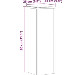 Växtställ 2 st betonggrå konstruerat trä | Storlek: 25x25x80 cm