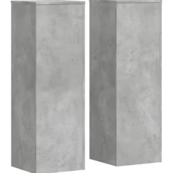Växtställ 2 st betonggrå 33x33x100 cm konstruerat trä