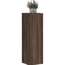 Växtställ 2 st brun ek 25x25x80 cm konstruerat trä