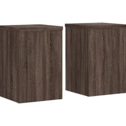 Växtställ 2 st brun ek 25x25x35 cm konstruerat trä