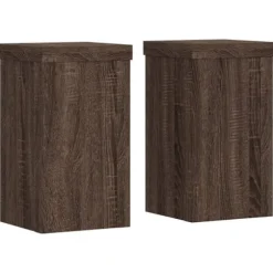 Växtställ 2 st brun ek 10x10x18 cm konstruerat trä