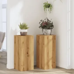 Växtställ 2 st ek 30x30x70 cm konstruerat trä