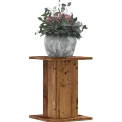 Växtställ 2 st åldrat trä 30x30x40 cm konstruerat trä