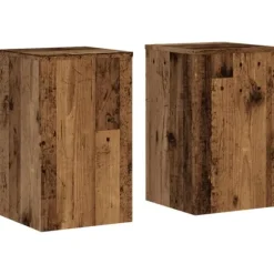 Växtställ 2 st åldrat trä 30x30x50 cm konstruerat trä