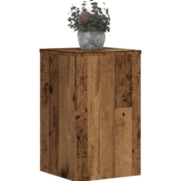 Växtställ 2 st åldrat trä 30x30x50 cm konstruerat trä
