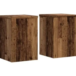 Växtställ 2 st åldrat trä 25x25x35 cm konstruerat trä