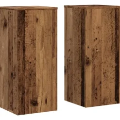Växtställ 2 st åldrat trä 30x30x70 cm konstruerat trä