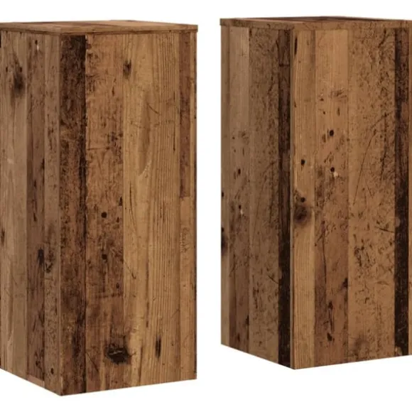 Växtställ 2 st åldrat trä 30x30x70 cm konstruerat trä