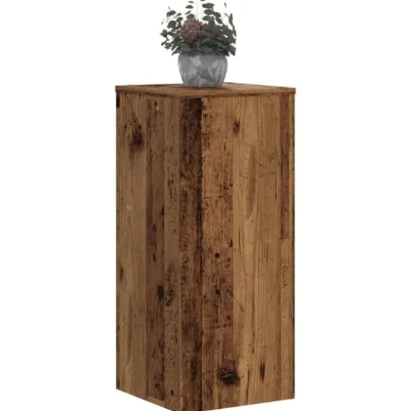 Växtställ 2 st åldrat trä 30x30x70 cm konstruerat trä