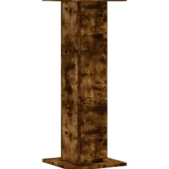 Växtställ 2 st rökfärgad ek i konstruerat trä - Stabilt och hållbart | Storlek: 30x30x80 cm