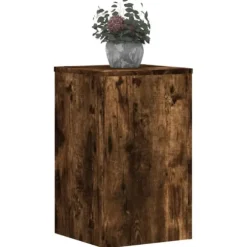 Växtställ 2 st rökfärgad ek 30x30x50 cm konstruerat trä