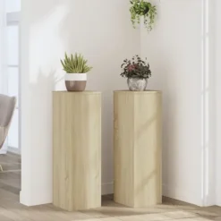 Växtställ 2 st sonoma ek 25x25x80 cm konstruerat trä
