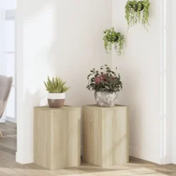 Växtställ 2 st sonoma ek 30x30x50 cm konstruerat trä