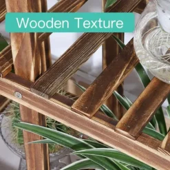 Växtställ - 6-vånings träblomhylla - Vertikal flernivå - Inomhus/utomhus - Karboniserat trä - Montering krävs - Brun