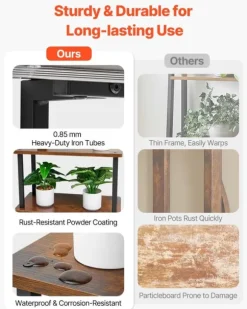 Växtställ - Växthylla med odlingslampor - 8 Våningar - Höjd 157,5 cm - Trädformad Hörnmodell - 3 Timerlägen - 10 Ljusstyrkor - Växtbelysning