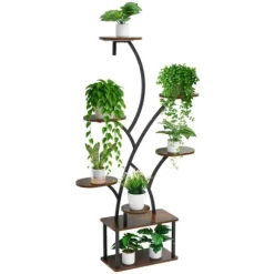 Växtställ - Växthylla med odlingslampor - 8 Våningar - Höjd 157,5 cm - Trädformad Hörnmodell - 3 Timerlägen - 10 Ljusstyrkor - Växtbelysning