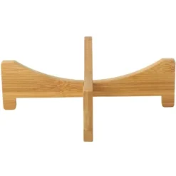 Växtställ Bambu Blomkruka Bricka Korsformad Multifunktion för Husdjurshem Kök 17,5x5cm
