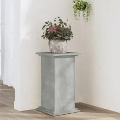 Växtställ betonggrå 33x33x60 cm konstruerat trä