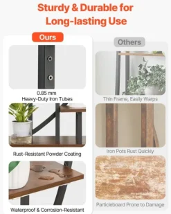 Växtställ för inomhusbruk - Halvmåneformad hörnhylla för växter med LED odlingslampor - Sju våningar - Höjd 166,5 cm - Tre tidslägen - Set om 2