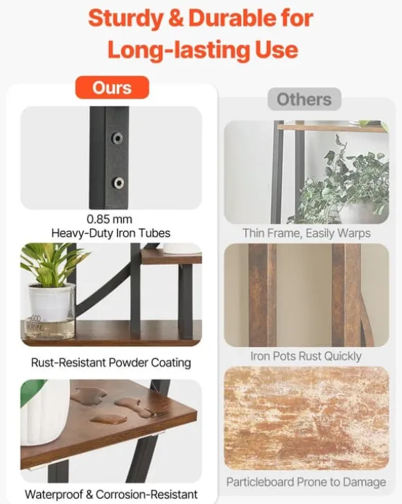 Växtställ för inomhusbruk - Halvmåneformad hörnhylla för växter med LED odlingslampor - Sju våningar - Höjd 166,5 cm - Tre tidslägen - Set om 2