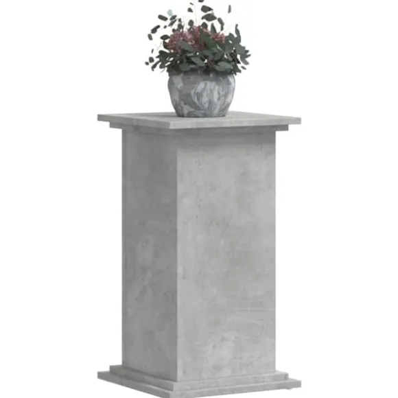 Växtställ i betonggrå färg - Stabilt och modernt designat i konstruerat trä | Storlek: 33x33x60 cm