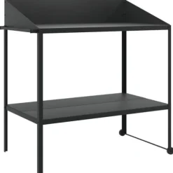 Växtställ i galvaniserat stål - Robusta två-nivåer med hjul | Färg: Antracit | Storlek: 100x54,5x100 cm