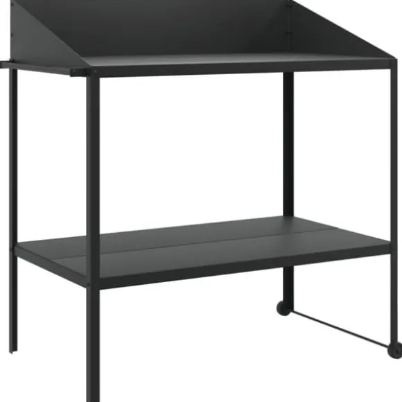 Växtställ i galvaniserat stål - Robusta två-nivåer med hjul | Färg: Antracit | Storlek: 100x54,5x100 cm