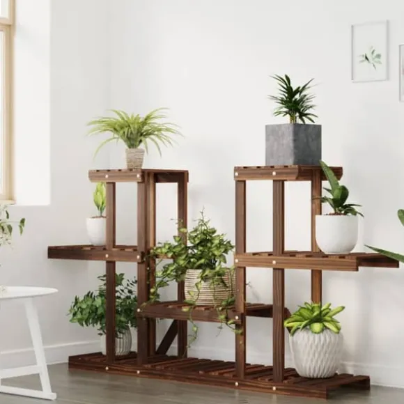 Växtställ i granträ - Hållbart och elegant för växter | Storlek: 110x25x73 cm | Färg: Naturlig träfinish