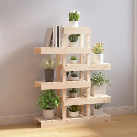 Växtställ i massiv furu - Trähylla för växter | Storlek: 85x25x109,5 cm