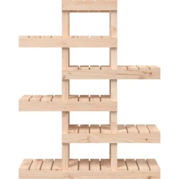 Växtställ i massiv furu - Trähylla för växter | Storlek: 85x25x109,5 cm