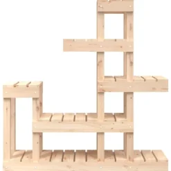 Växtställ i massiv furu - Unik design för blommor | Storlek: 92x25x97 cm | Färg: Natur