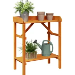 Växtställ i massivt akaciaträ - Stilrent och hållbart | Storlek: 75x40x90 cm | Färg: Naturlig träfärg