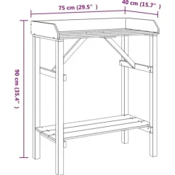 Växtställ i massivt akaciaträ - Stilrent och hållbart | Storlek: 75x40x90 cm | Färg: Naturlig träfärg